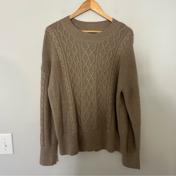 Quince Sweaters - Quince Women’s Australian Merino Wool Cable Knit Sweater Malted Toffee Brown